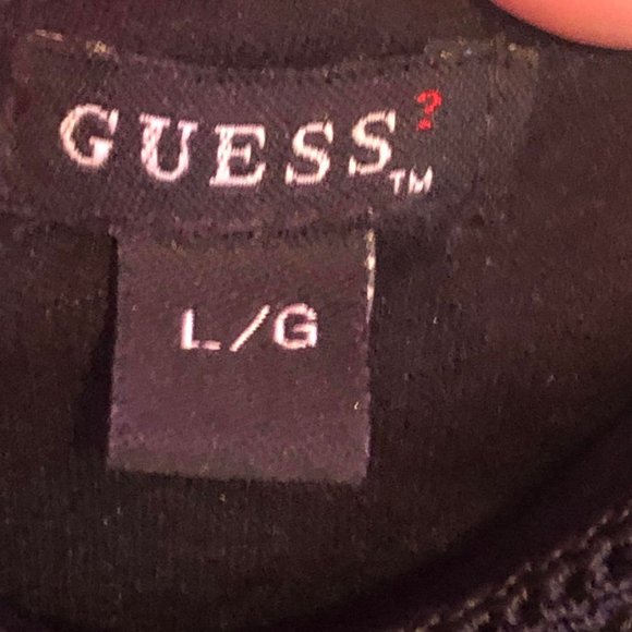 Guess size large Black Lace over Satin Spagetti Strap Dress - Picture 5 of 7